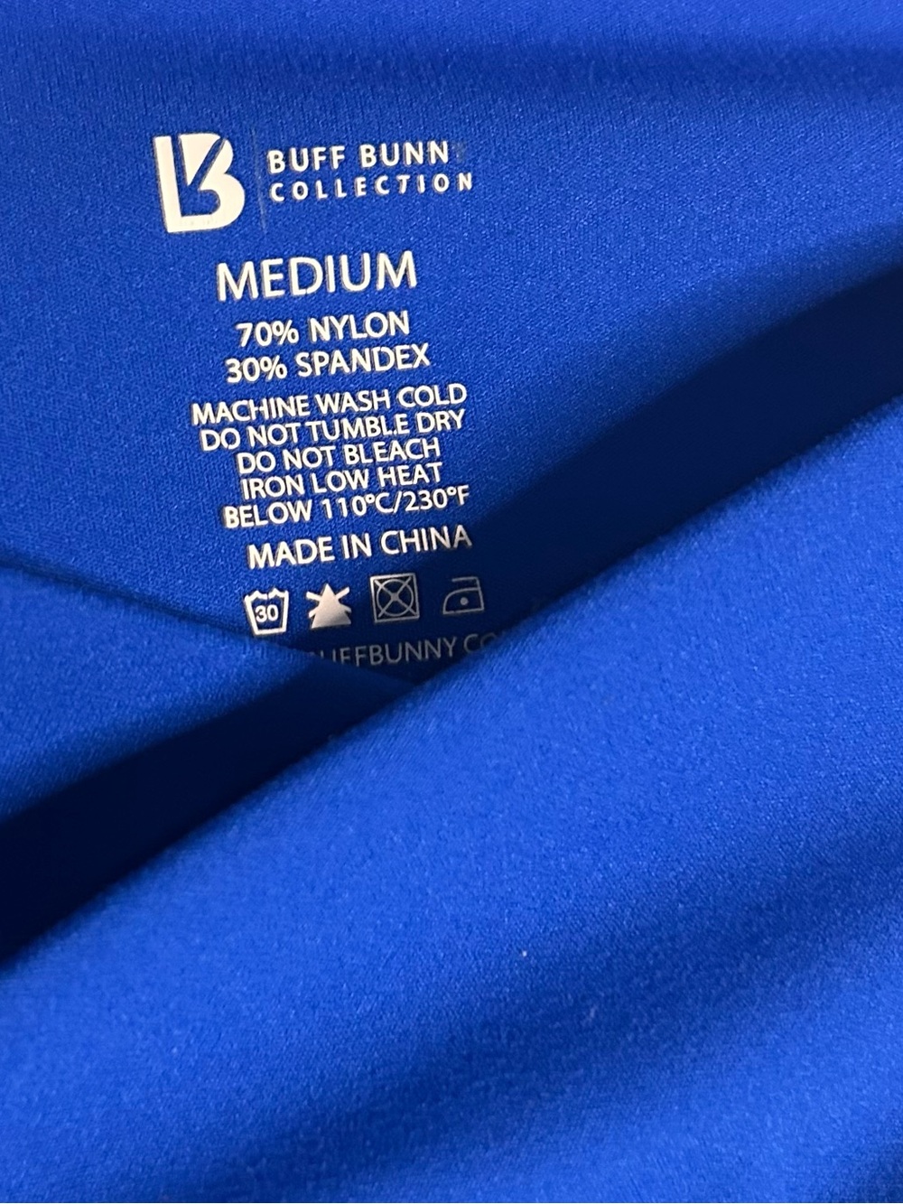 Buffbunny Collection Medium Leggings High Waist Blue Athleisure Workout Solid - Picture 7 of 7